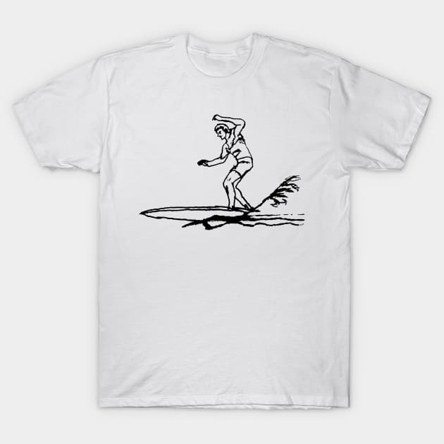 Surfer Sketch T-Shirt by jhsells98